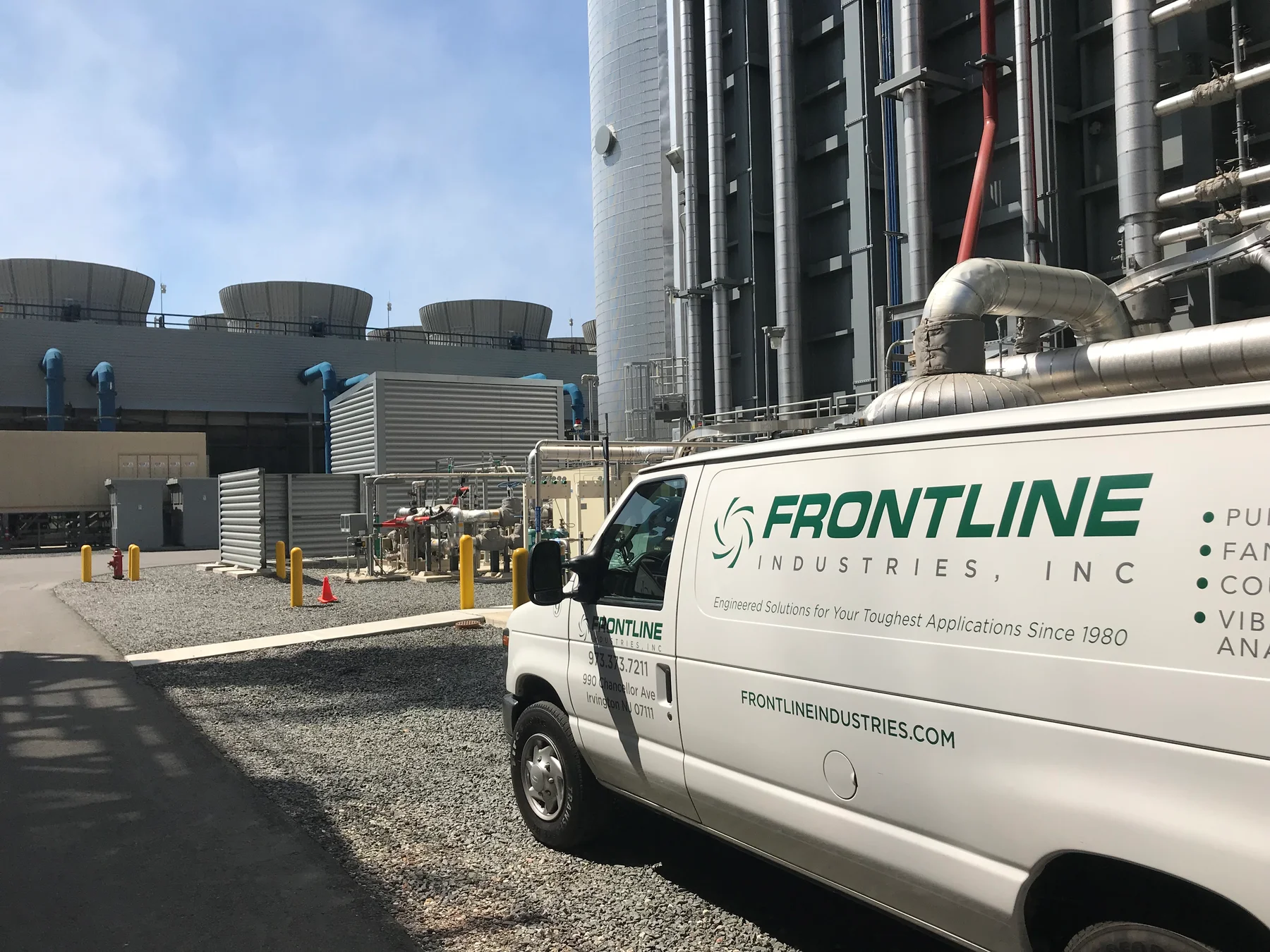 Frontline service van at an industrial facility